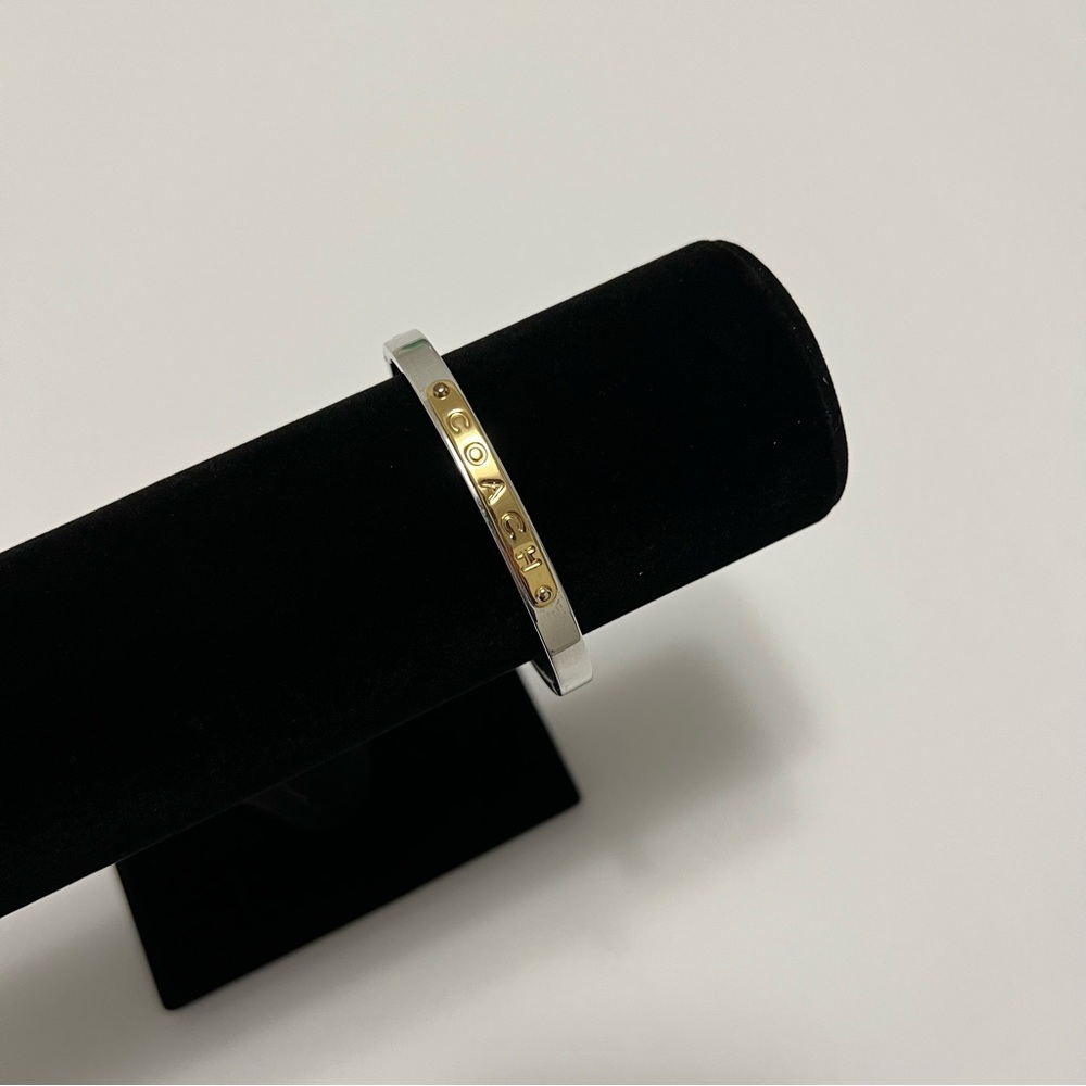 Make an Offer! Coach Two-Tone Bangle Bracelet - Silver & Gold Tone Snap Closure